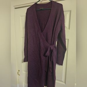 Deep Purple Wrap Dress New Banana Republic